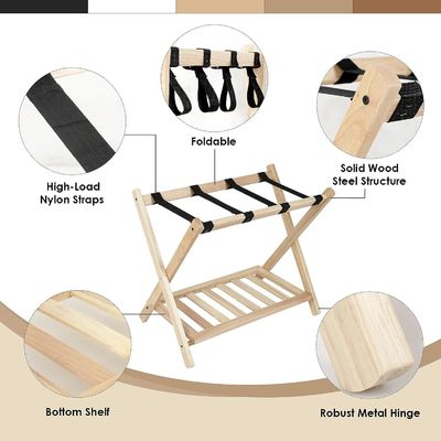 Muchos portaequipajes plegables de 2 niveles con estante y cinturones de nylon de uso pesado