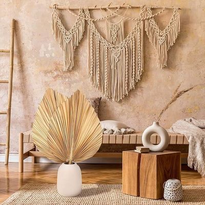 Logotipo de Vitalucks Ecológico Compostable a mano 4 Pcs Oro natural de gran tamaño Hojas de palma secas