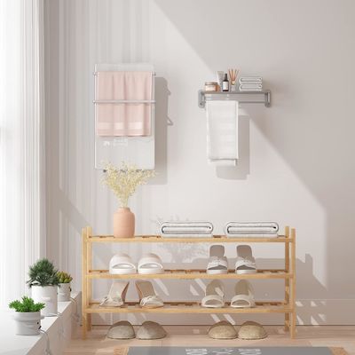 Repuesto de zapatos de bambú de 3 niveles multifunción para almacenamiento personalizable no plegable