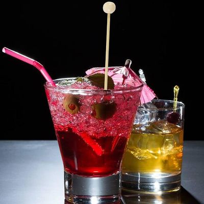 100PCS 6 pulgadas Rock Candy palos con bolas de madera Swizzle palos de diseño moderno y simple