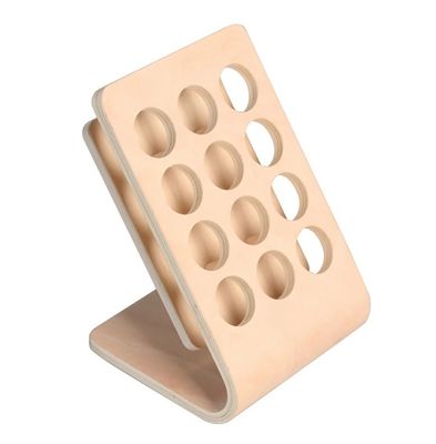 Impresión en serigrafía 12 agujeros Botella de aceite esencial de madera Display Stand para estante de almacenamiento