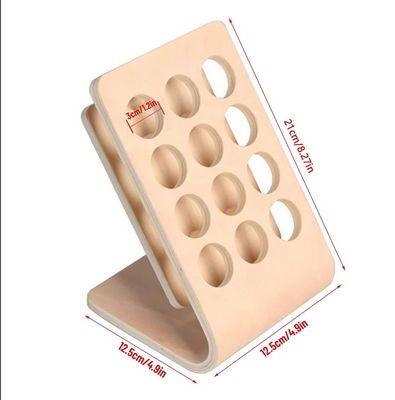 Impresión en serigrafía 12 agujeros Botella de aceite esencial de madera Display Stand para estante de almacenamiento