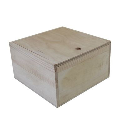 Cajas personalizadas de color natural sin terminar de madera para personalizar el logotipo