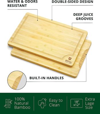 Servicio personalizado 18X12 pulgadas tabla de corte de madera de bambú de madera sostenible de color plano