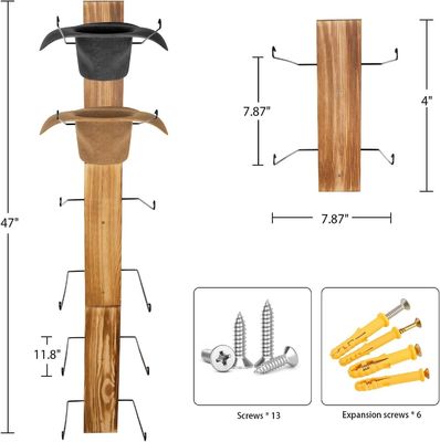 Diseño funcional Estante de almacenamiento de montaje de pared multifuncional y estante para sombreros para bambú