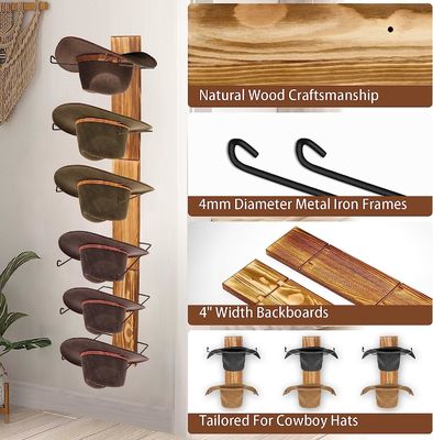 Diseño funcional Estante de almacenamiento de montaje de pared multifuncional y estante para sombreros para bambú