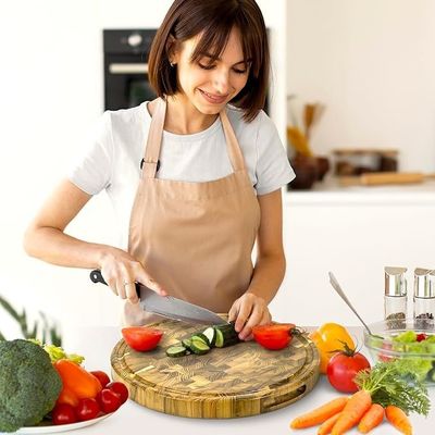 Servicio personalizado 15 pulgadas de madera de corte con diseño ecológico y ranura de jugo