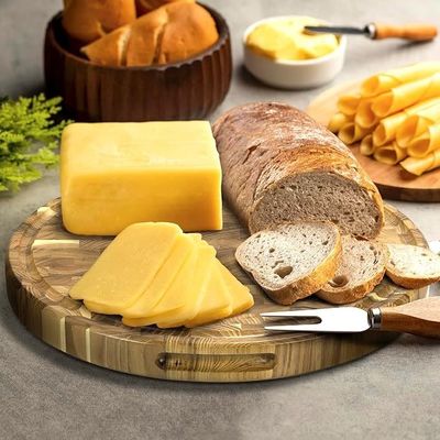 Servicio personalizado 15 pulgadas de madera de corte con diseño ecológico y ranura de jugo