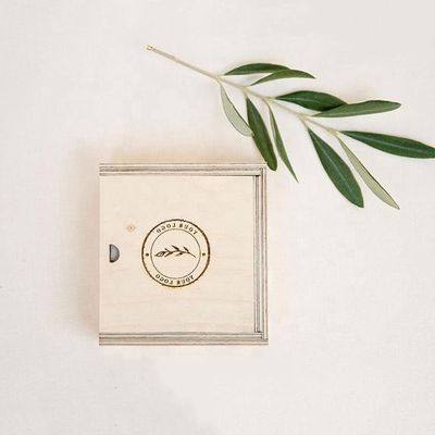 Cajas de regalo de madera de tamaño pequeño personalizadas con estructura de material de contrachapado ecológico