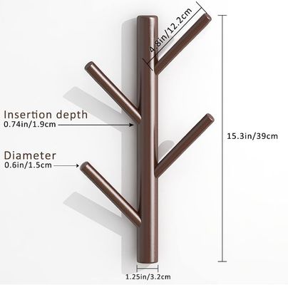 Colgador de decoración de pared de gancho de madera para dormitorio y baño detrás de puertas/función en paredes