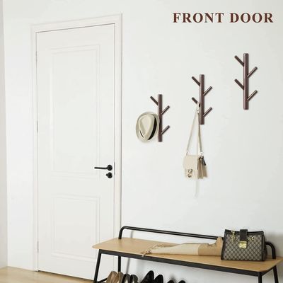 Colgador de decoración de pared de gancho de madera para dormitorio y baño detrás de puertas/función en paredes