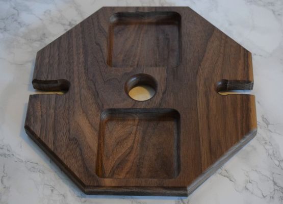 Contenedor de vino de madera con ventaja de gran cantidad bandeja portátil para servir alimentos bandeja de botellas de vino