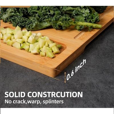 Popular servicio personalizado tableros de corte de bambú para cocina conjunto de 3 con ranura de jugo