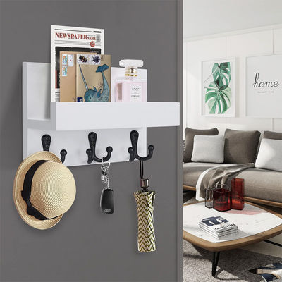 Estante de almacenamiento de montaje en pared de doble nivel Estante organizador de hogar colgante magnético con porta llaves