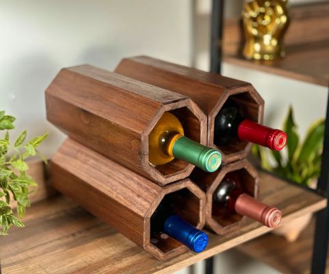 Contenedor de vino de madera apilable de gran cantidad para estante de vino de escritorio personalizado