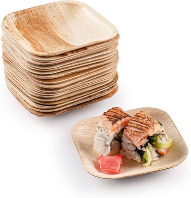 Eco-amigable 20 paquetes de placas de hojas de palma biodegradables 10 pulgadas cuadradas resistentes como el bambú desechable elegante