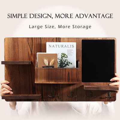 Estante de pared de madera OEM con gancho de tela organizador de entrada de abrigos ganchos de llave portacorrespondedores de correo creativo porta colgantes de pared