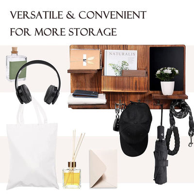 Estante de pared de madera OEM con gancho de tela organizador de entrada de abrigos ganchos de llave portacorrespondedores de correo creativo porta colgantes de pared