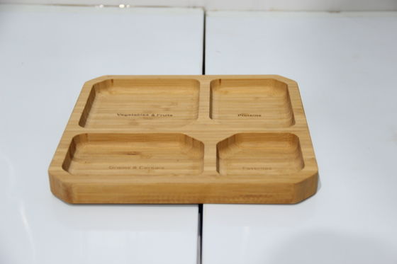 Platillos de bambú ecológicos para servir alimentos ecológicos y personalizables