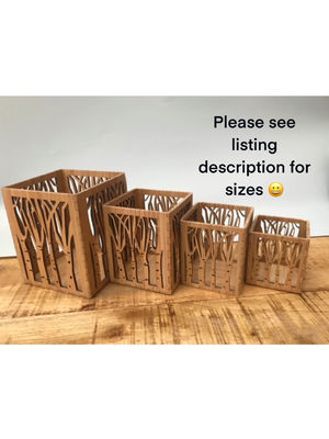 Linterna de vela de color claro de madera para soportes de luz de té hechos a mano en diseño de corte por láser