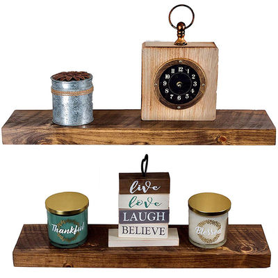 Estante flotante de madera de roble sólido Solución de ahorro de espacio en la acacia de mango