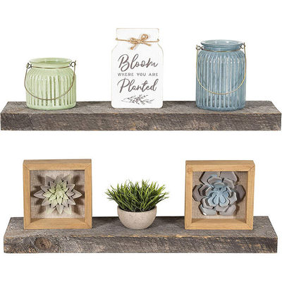 Estante flotante de madera de roble sólido Solución de ahorro de espacio en la acacia de mango