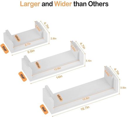 Estante de pared de madera maciza Estantes flotantes hechos a mano Estante de pared de madera montado para casa