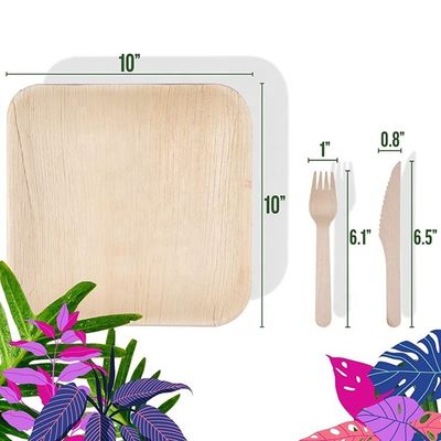 Fabricación de productos alimenticios y bebidas Placas de hojas de palma naturales desechables de 6' 8&quot; 10&quot; de forma cuadrada