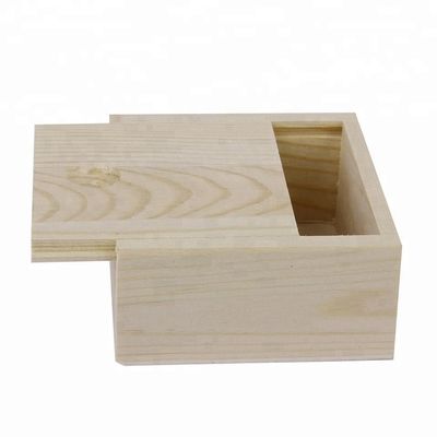 Paquete de regalo con tapa corredera Caja de madera con diseño personalizado y durabilidad