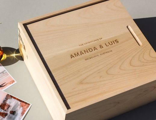 Caja de memoria personalizada minimalista moderna para recuerdos de logotipos personalizados y portaobjetos de almacenamiento