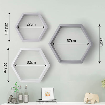 Tipo de montaje en la pared Estantes flotantes hexagonales de madera personalizados para decoración de la habitación de los niños