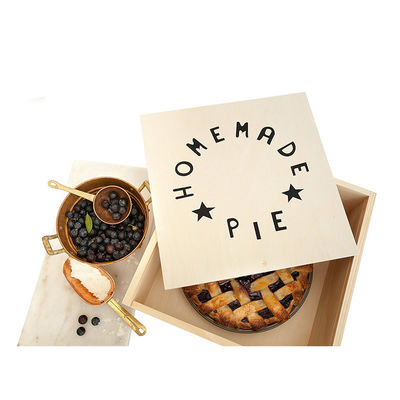 Logotipo personalizado aceptable color antiguo reutilizable pastel de madera caja de postres caja de almacenamiento de pan