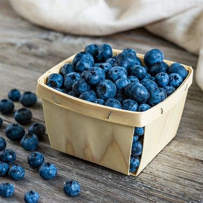 Color de madera de abedul o álamo 4 x 4 pulgadas Pint Frutas Cestas para decoraciones de fiesta