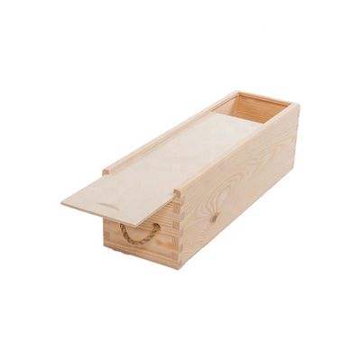 Embalaje de caja de vino sin terminar personalizado con caja de regalo de madera de pino impresa con pantalla de seda