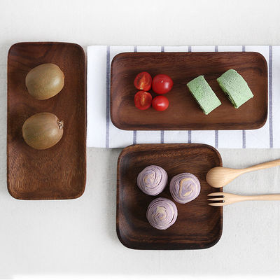 24.8x12.8x2cm bandejas de madera ecológicas de servicio en estilo nórdico personalizado con muestra gratuita