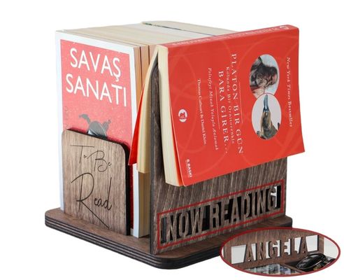 Logotipo personalizado Estante de libros de madera cuadrada para el Día de la Madre Libros de regalo Almacenamiento y organización