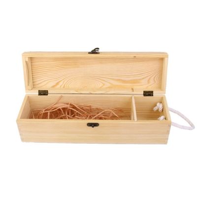Impresión en relieve Manejo ambiental Caja de vino de madera de pino sin terminar