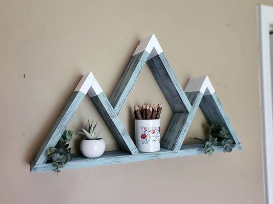 Estantes flotantes de madera personalizados de 25x14x4 pulgadas para estantes de montaña de madera hechos a mano