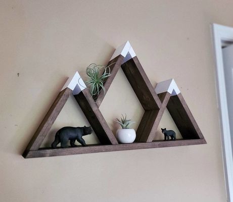Estantes flotantes de madera personalizados de 25x14x4 pulgadas para estantes de montaña de madera hechos a mano