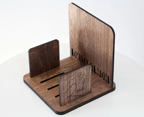 Logotipo personalizado Estante de libros de madera cuadrada para el Día de la Madre Libros de regalo Almacenamiento y organización