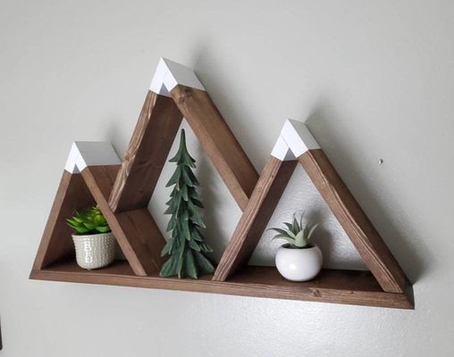 Estantes flotantes de madera personalizados de 25x14x4 pulgadas para estantes de montaña de madera hechos a mano