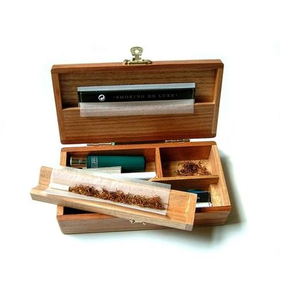 Logotipo personalizable y opciones de recubrimiento de laca Humidor de madera para caja de embalaje de cigarros