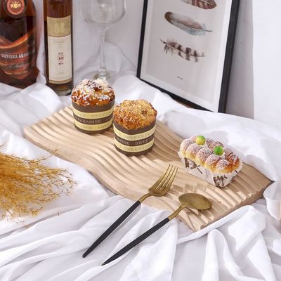 bandeja de madera de forma de onda bandeja de desayuno para cocina 40.5x18.5x2cm logotipo personalizado