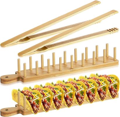 Conjunto de 2 soportes de tacos de madera con manija y punta con impresión de color personalizado