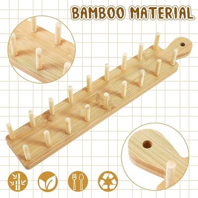 Conjunto de 2 soportes de tacos de madera con manija y punta con impresión de color personalizado