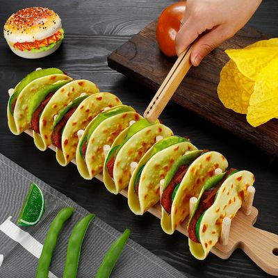 Conjunto de 2 soportes de tacos de madera con manija y punta con impresión de color personalizado