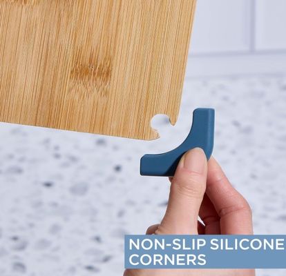 Tabla de corte de bambú sostenible para cocina Tablas grandes, medianas y pequeñas no resbaladizas