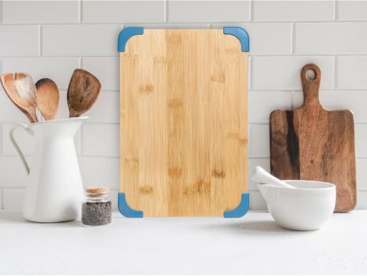 Tabla de corte de bambú sostenible para cocina Tablas grandes, medianas y pequeñas no resbaladizas