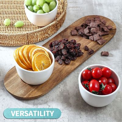 Tray de madera de acacia con trozos y salpicaduras de madera de color natural o de su color