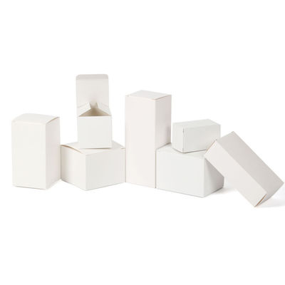 Caja de papel blanco personalizada para envases de productos reciclables hechos a mano